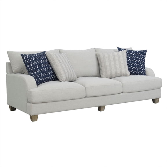 Wallace & Bay Jennings Harbor Gray 102" Modern English Roll Arm Sofa