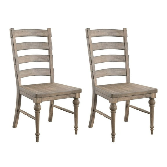 Wallace & Bay Ludin Sandstone Buff Ladderback Dining Chairs, Set of 2