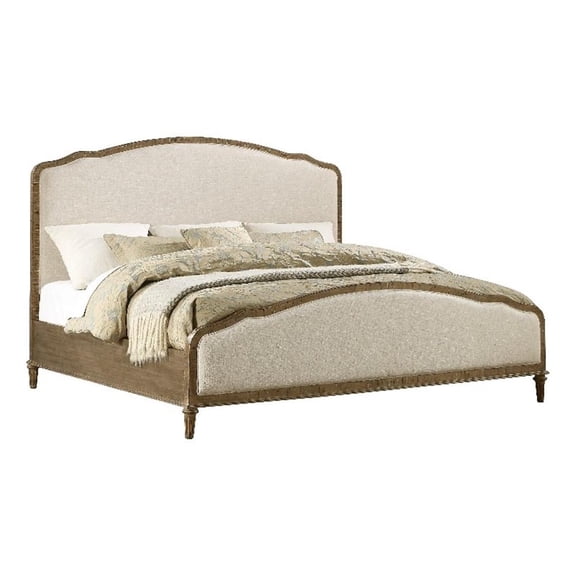 Wallace & Bay White Rustic Upholstered King Bed