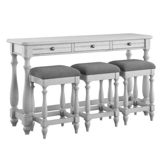 Wallace & Bay Wallce & Bay Mariano Oyster Shell Sofa Table With Three Stools