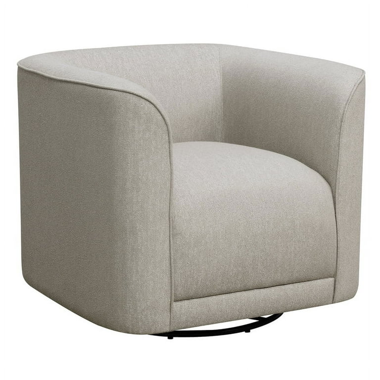 Wallace Bay Ryan Parchment Gray Fabric 360-degree Swivel Accent