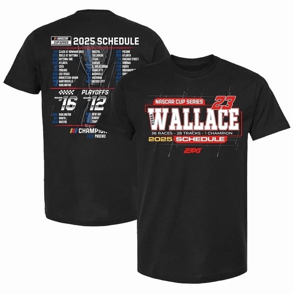Wallace Bubba #23 Racing Black Cup 2025 Series T-Shirt, Racing Fan Made 2 Sides Shirt