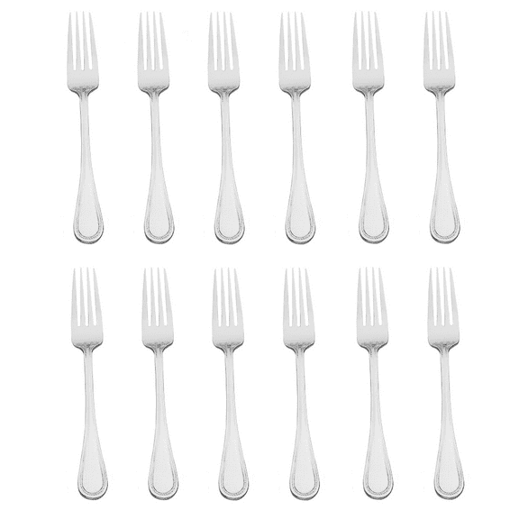 Wallace Continental Bead 18/10 Stainless Steel Dinner Fork (Set of Twelve)