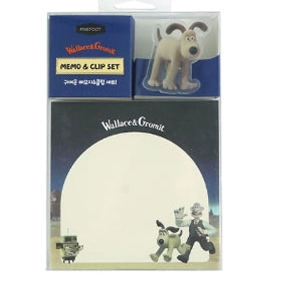 Wallace & Gromit - Blue Memo Pad and Clip