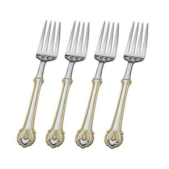 Wallace Napoleon Bee Gold Accent 18/10 Stainless Salad Fork (Set of Four)