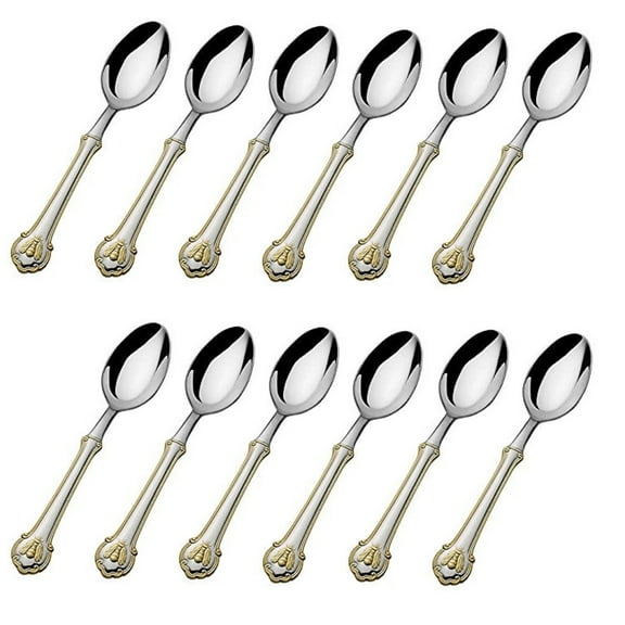 Wallace Napoleon Bee Gold Accent 18/10 Stainless Steel Teaspoon (Set of Twelve)
