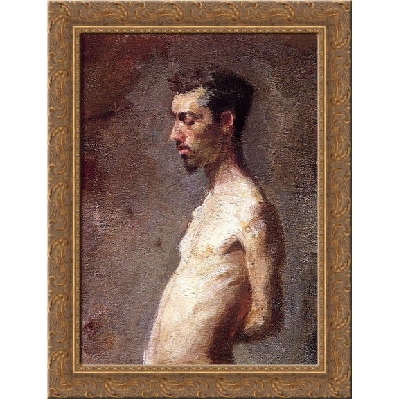 Wallace Posing 24x18 Gold Ornate Wood Framed Canvas Art by Thomas Eakins