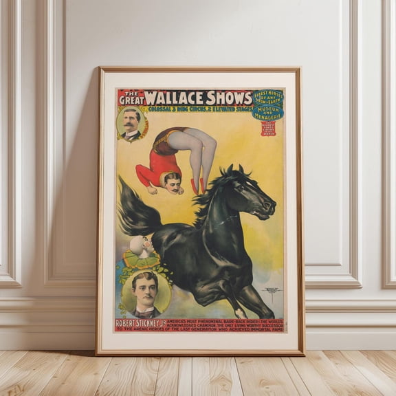 Wallace Shows Vintage Circus Carnival Horse Wall Decor Unframed Paper Print
