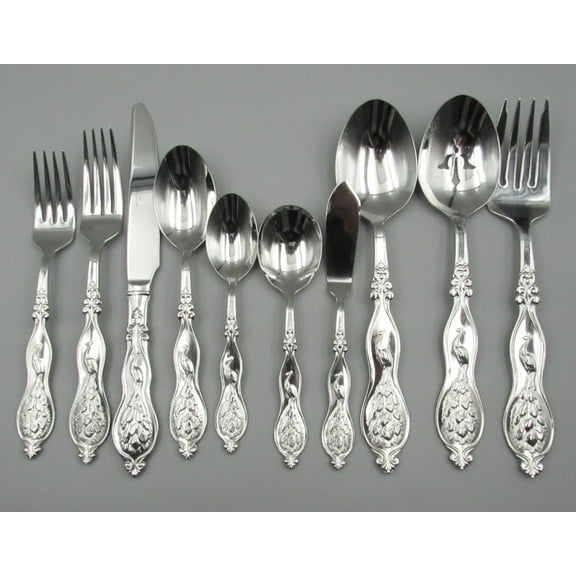 Wallace Stainless Flatware Peacock 45 Piece Set