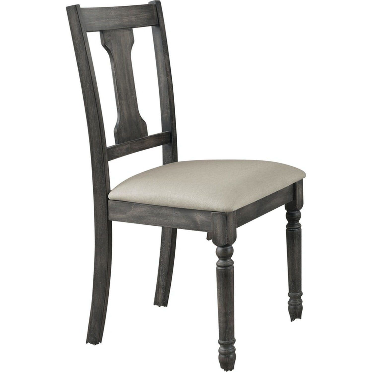 Wallace Tan Linen & Weathered Gray Finish Side Chair (Set of 2)