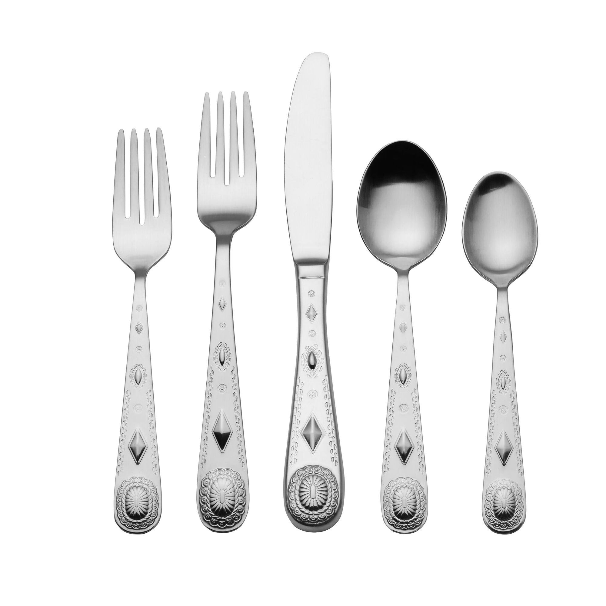 Taos 45-Piece Silver Stainless Steel Flatware Set, Service for 8