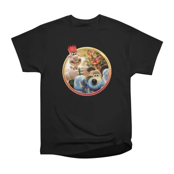 Wallace and Gromit Christmas Jumper T-Shirt Tee Gift For Him Merch For Her Apparel For Fri