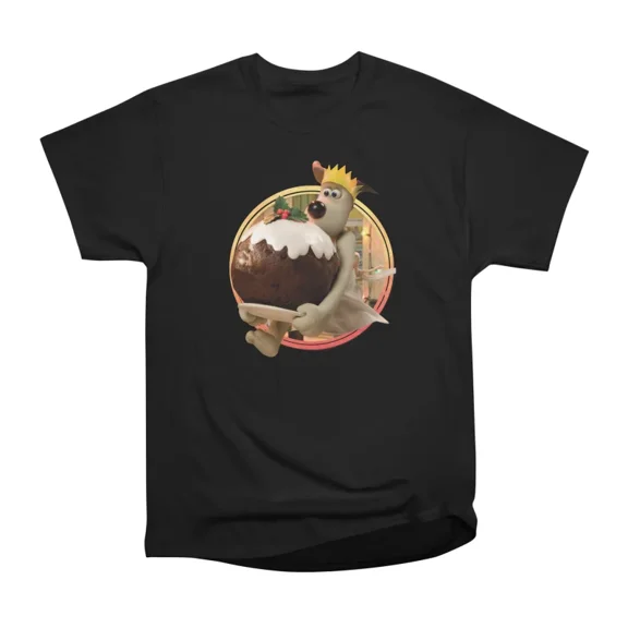 Wallace and Gromit Christmas pudding T-Shirt Tee Gift For Him Merch For Her Apparel For Fr