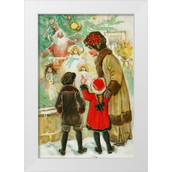 Wallach, Miriam and Ira D 13x18 White Modern Wood Framed Museum Art Print Titled - A Merry Christmas