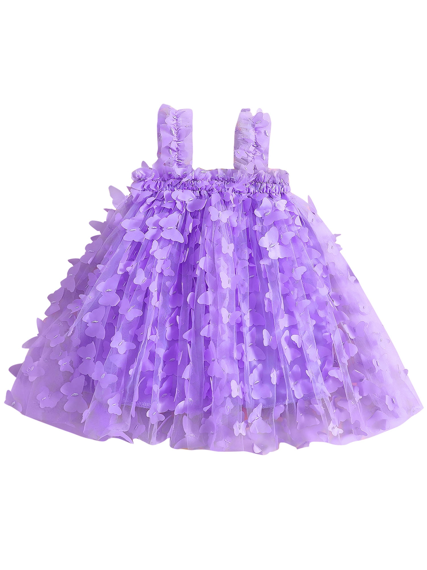 Wallarenear Baby Girl Princess Romper Dress Mesh Butterfly Party Tulle