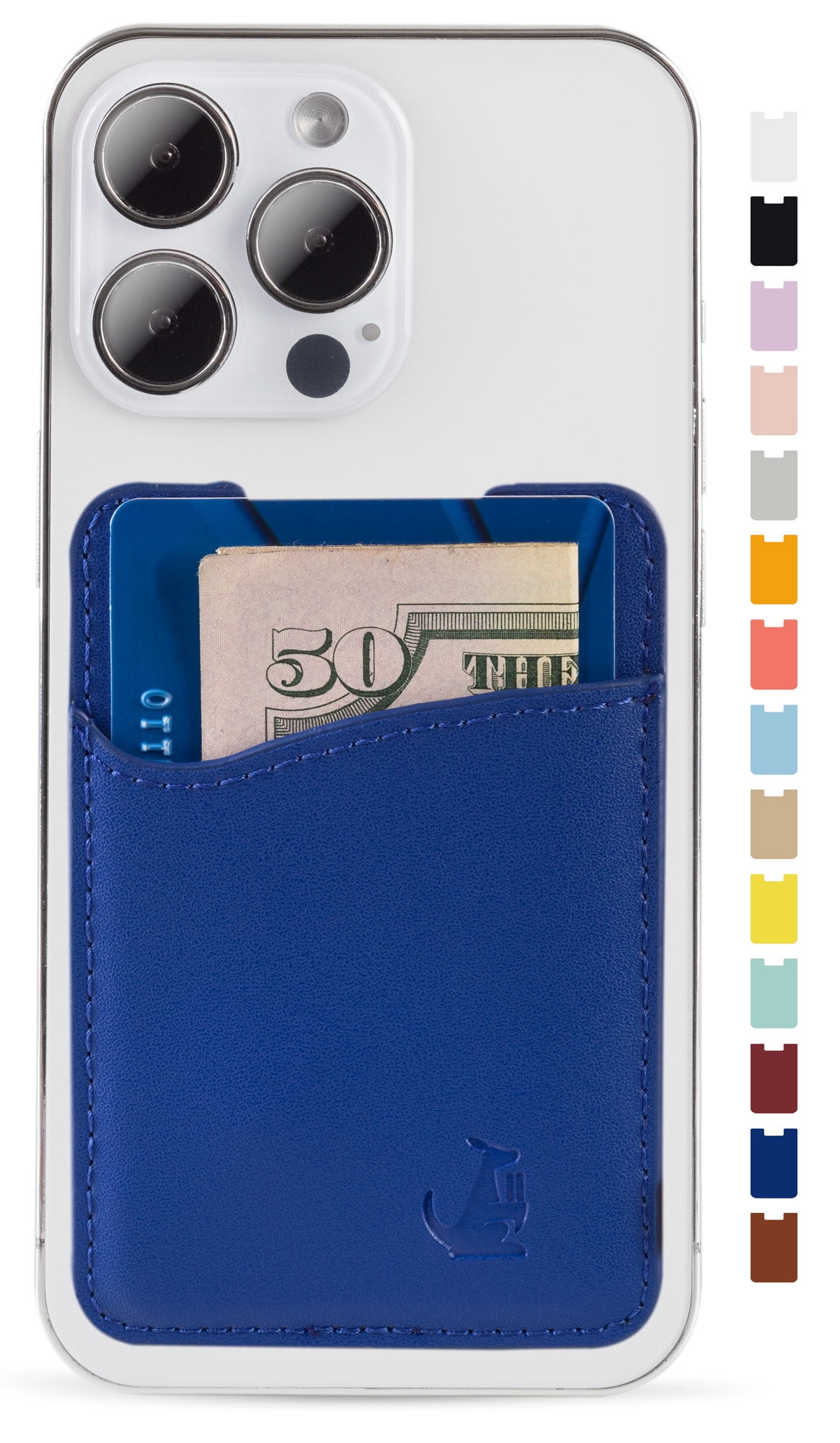 Wallaroo Leather Phone Card Holder Stick on Wallet for all Smartphones