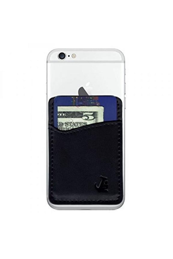 Wallaroo Men's Leather Phone Card Holder, Black