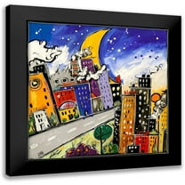 Wallas 12x12 Black Modern Framed Museum Art Print Titled - Downtown