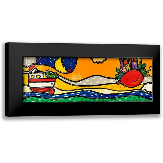 Wallas 18x9 Black Modern Framed Museum Art Print Titled - Leggeri leggeri