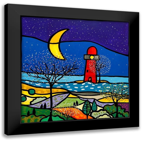 Wallas 20x20 Black Modern Framed Museum Art Print Titled - La sentinella del mare