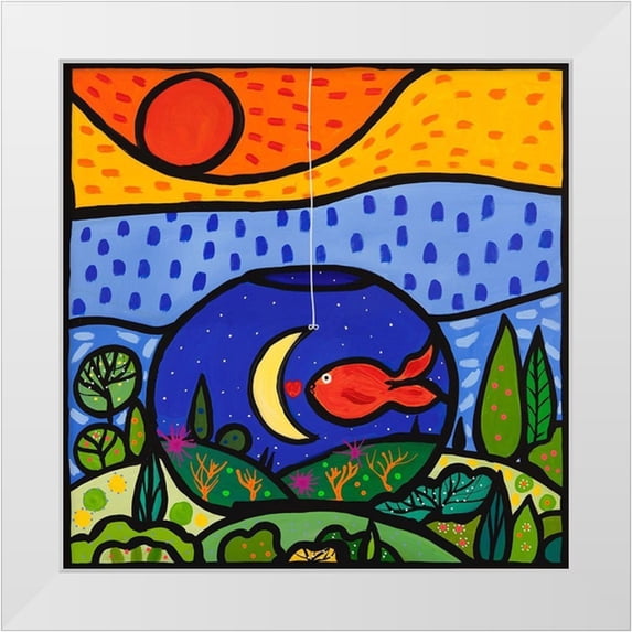 Wallas 26x26 White Modern Wood Framed Museum Art Print Titled - Lino