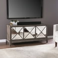 thumbnail image 1 of Wallaston Mirrored Media Cabinet, Light Brown Storage Console with Push-to-Open Doors for Living Room, 1 of 9