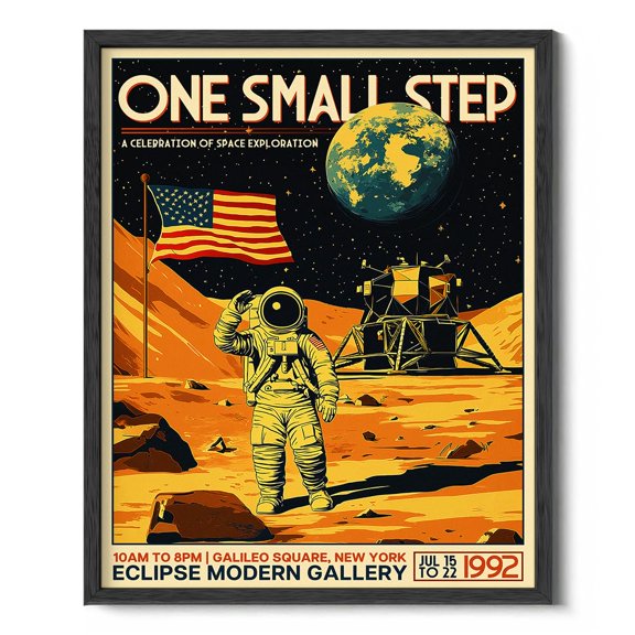 Wallbuddy Space Photo Astronomy Wall Art | Pale Blue Dot, Earthrise, Hubble Deep Field James Webb, Stephen's Quintet, Carina Nebula, and Retro Astronaut Voyager Poster | Black Framed 12x16 inches