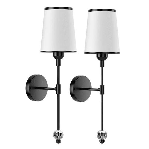 Wallchiere Sconce Rechargeable 5000mAh Black Wall Light Set Living Room Bedroom Corridor Two Lights Remote Control Adjustable Color Temperature Retro Industrial Style