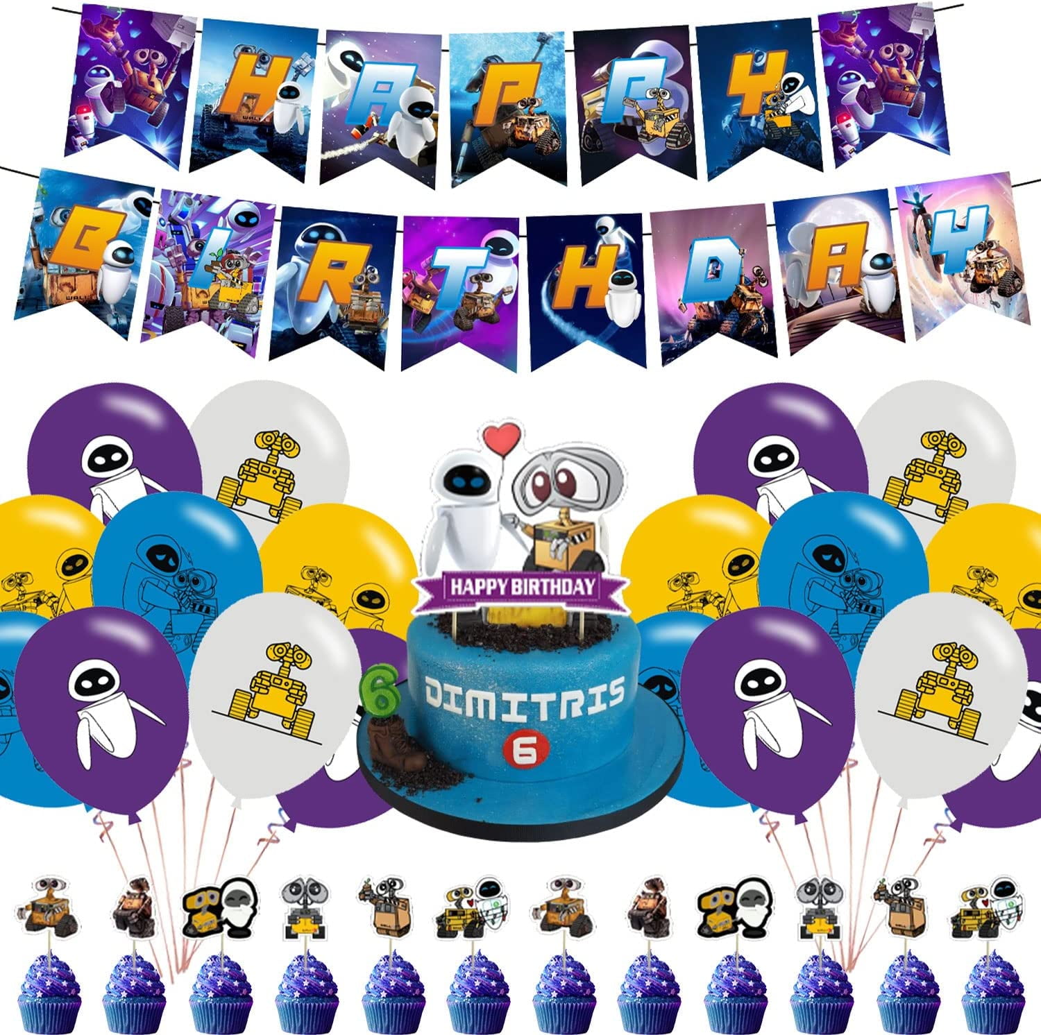 Walle Birthday Party Decorations Science Fiction Movie Theme with