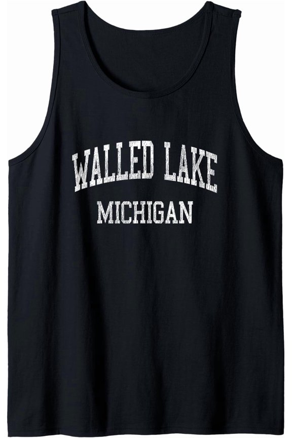 Walled Lake Michigan Mi Vintage Athletic Sports Design Tank Top Size S-3XL