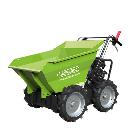 Wallemac WD30W Power Wheelbarrow 660lbs Loading Capacity 212cc 6.5HP Gasoline Engine EPA Recoil Start Motorized Utility Dump Cart Mini Wheelbarrow (B&S Engine)