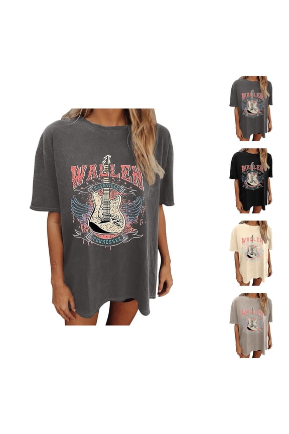 Wallen Nashville Tennessee Graphic Tees for Women 2026 Summer Casual Short Sleeve Crewneck Country Concert T Shirts