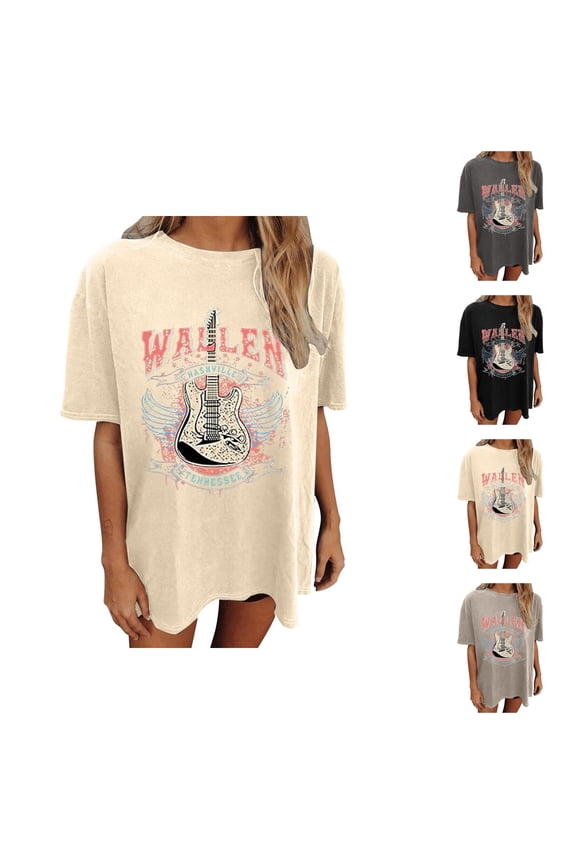 Wallen Nashville Tennessee Graphic Tees for Women 2026 Summer Casual Short Sleeve Crewneck Country Concert T Shirts