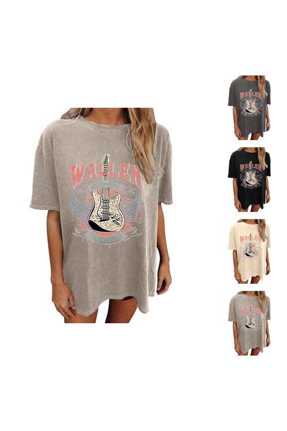 Wallen Nashville Tennessee Graphic Tees for Women 2026 Summer Casual Short Sleeve Crewneck Country Concert T Shirts