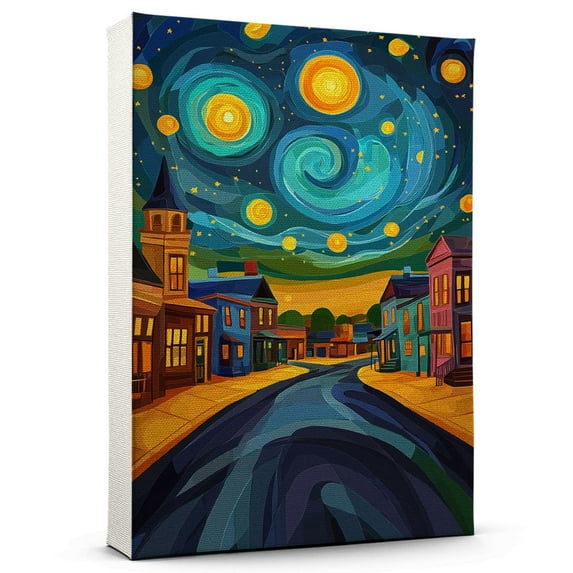 Waller Travel Starry Night Canvas Print, Texas Canvas Wall art, Waller Map Canvas, Texas Travel Art Picture Print -96AZ1433