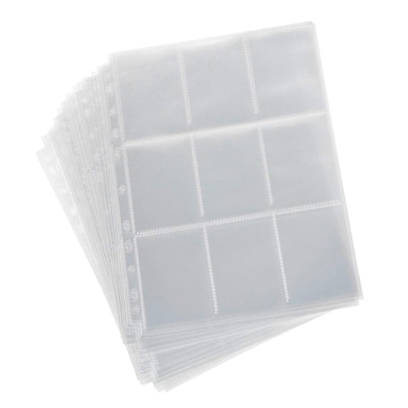 Wallet Album Pages 270-Pocket Trading Card Sleeves - Clear Durable Acid-Free Archival-Safe, Perfect for Gaming Card Collection Storage Protection & Organization, 8.86*11.34in, White