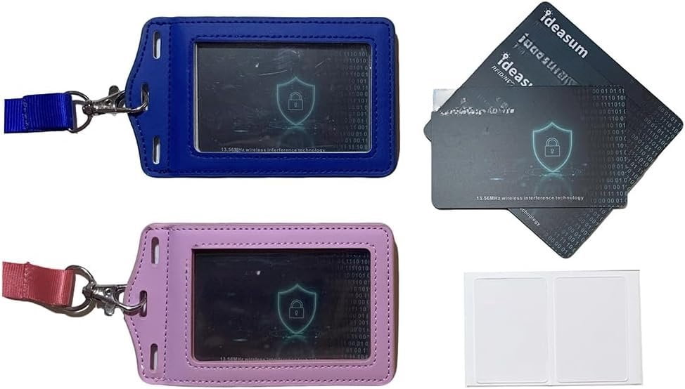 Wallet Anti- Cards Set, 8 RFID Blocking Cards & 2 Card Badge Holders ...