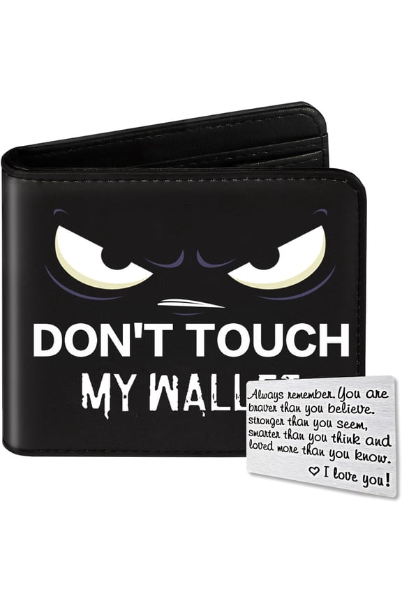 Wallet for Boys, Cool Wallets for Teen Son Ages 4 5 6 7 8 9 10 11 12 13 14 15 16, Leather Bifold Purse with Pocket ID Window, Christmas Birthday for Men Boy Youth Guys