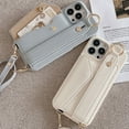 thumbnail image 1 of Wallet Card Holder Cover Crossbody Neckband Lanyard Wristband Wallet Leather Phone Case for iPhone 13 Pro Max, 1 of 6