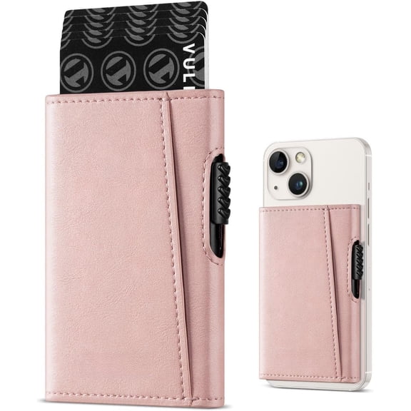 Wallet Card Holder Phone Card Holders Slim Leather Pop Up Case NFC/RFID Blocking, Compatible with  16/15/14/13/12 Series
