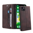 thumbnail image 1 of Wallet Case For Apple iPhone 13 6.1 inch,Hidden Magnetic Flip Kickstand Folio Solid Color Leather Wallet Case with RFID Blocking Card Cash Pocket Protective Phone Case For iPhone 13,Brown, 1 of 12