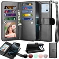 thumbnail image 1 of Wallet Case for Apple iPhone 17 Pro Max Wallet Case 6.9"5G (2025), [9 Card Slots] Luxury PU Leather Credit Holder Carrying Folio Flip [Detachable] Kickstand Magnetic Phone Cover & Lanyard [Black], 1 of 6