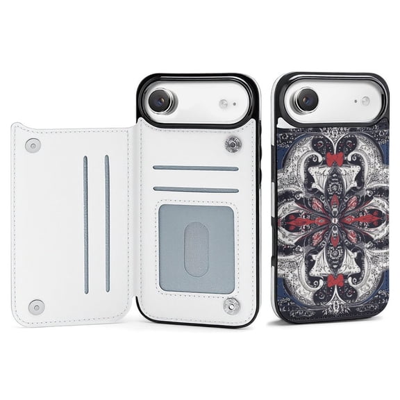 Wallet Case For Apple iPhone Air / 17 Pro / 17 Pro Max Series with Card Holder, PU Leather Kickstand Card Slots Screen Protector Included For iPhone 17 Series, Bandana Paisley