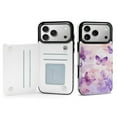 thumbnail image 1 of Wallet Case For Apple iPhone Air / 17 Pro / 17 Pro Max Series with Card Holder, PU Leather Kickstand Card Slots Screen Protector Included For iPhone 17 Series, Butterfly Lavender, 1 of 8