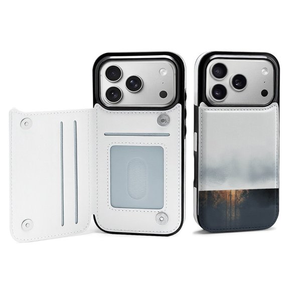 Wallet Case For Apple iPhone Air / 17 Pro / 17 Pro Max Series with Card Holder, PU Leather Kickstand Card Slots Screen Protector Included For iPhone 17 Series, Landscape