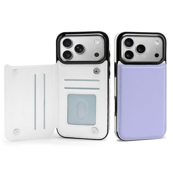 Wallet Case For Apple iPhone Air / 17 Pro / 17 Pro Max Series with Card Holder, PU Leather Kickstand Card Slots Screen Protector Included For iPhone 17 Series, Lavender Blue
