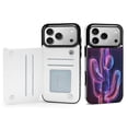 thumbnail image 1 of Wallet Case For Apple iPhone Air / 17 Pro / 17 Pro Max Series with Card Holder, PU Leather Kickstand Card Slots Screen Protector Included For iPhone 17 Series, Neon Cactus, 1 of 8