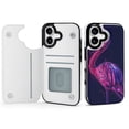 thumbnail image 1 of Wallet Case For Apple iPhone Air / 17 Pro / 17 Pro Max Series with Card Holder, PU Leather Kickstand Card Slots Screen Protector Included For iPhone 17 Series, Neon Flamingo, 1 of 8