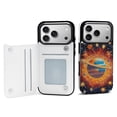 thumbnail image 1 of Wallet Case For Apple iPhone Air / 17 Pro / 17 Pro Max Series with Card Holder, PU Leather Kickstand Card Slots Screen Protector Included For iPhone 17 Series, Planet, 1 of 8