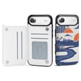 thumbnail image 1 of Wallet Case For Apple iPhone Air / 17 Pro / 17 Pro Max Series with Card Holder, PU Leather Kickstand Card Slots Screen Protector Included For iPhone 17 Series, Simplicity Vintage Geometric Forest, 1 of 8